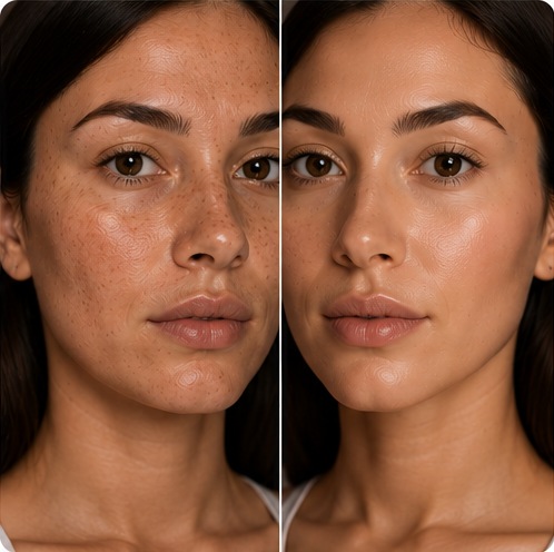 Skin transformation before and after