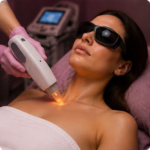 Laser skin resurfacing treatment session