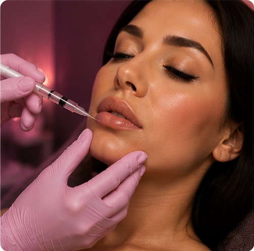 Lip filler injectable treatment